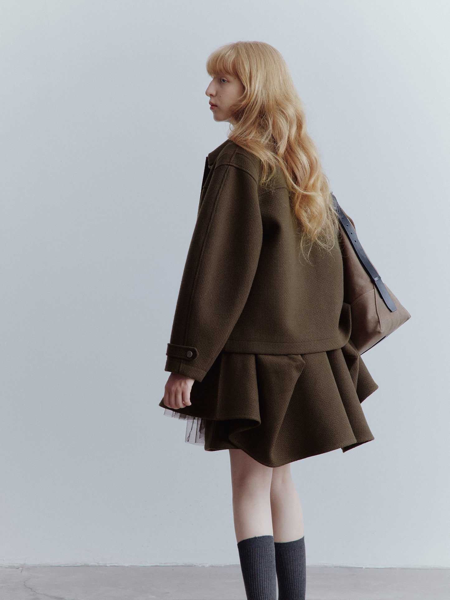 FUSSED Rebel Heiress Wool Blend Jacket – Chocolate Brown FOF-25AW192b