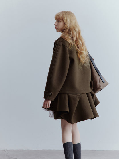 FUSSED Rebel Heiress Wool Blend Jacket – Chocolate Brown FOF-25AW192b