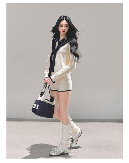 少也眼 “Monologue in the Morning Mist” Gentle Knit Two-Piece Set 64151