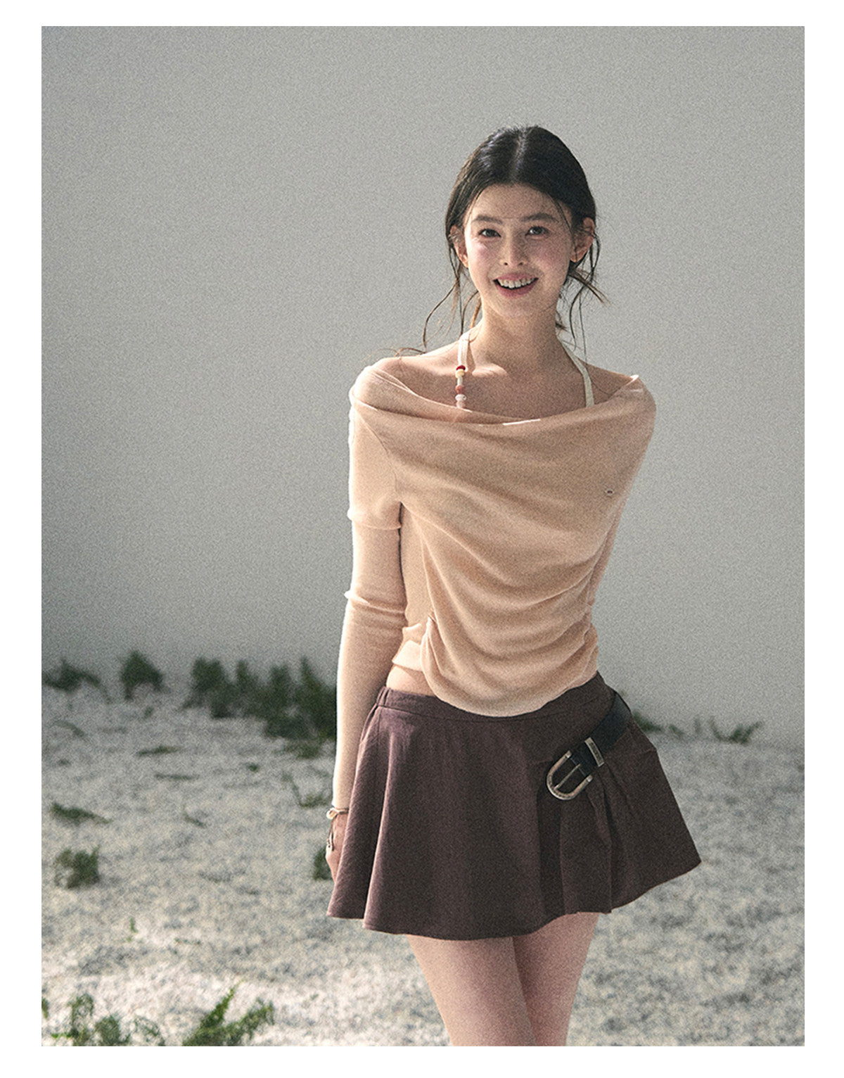 “Sugar Frost Diaries” Soft Mist Pink Layered Halter Top