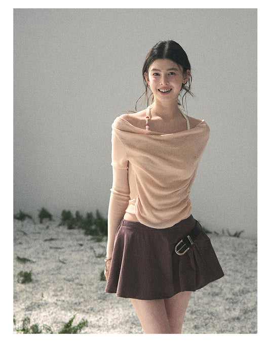 “Sugar Frost Diaries” Soft Mist Pink Layered Halter Top
