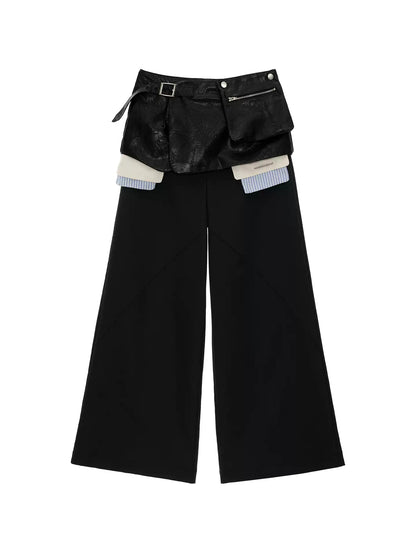 MAMC - Black Sleek Edge Wide-Leg Trousers
