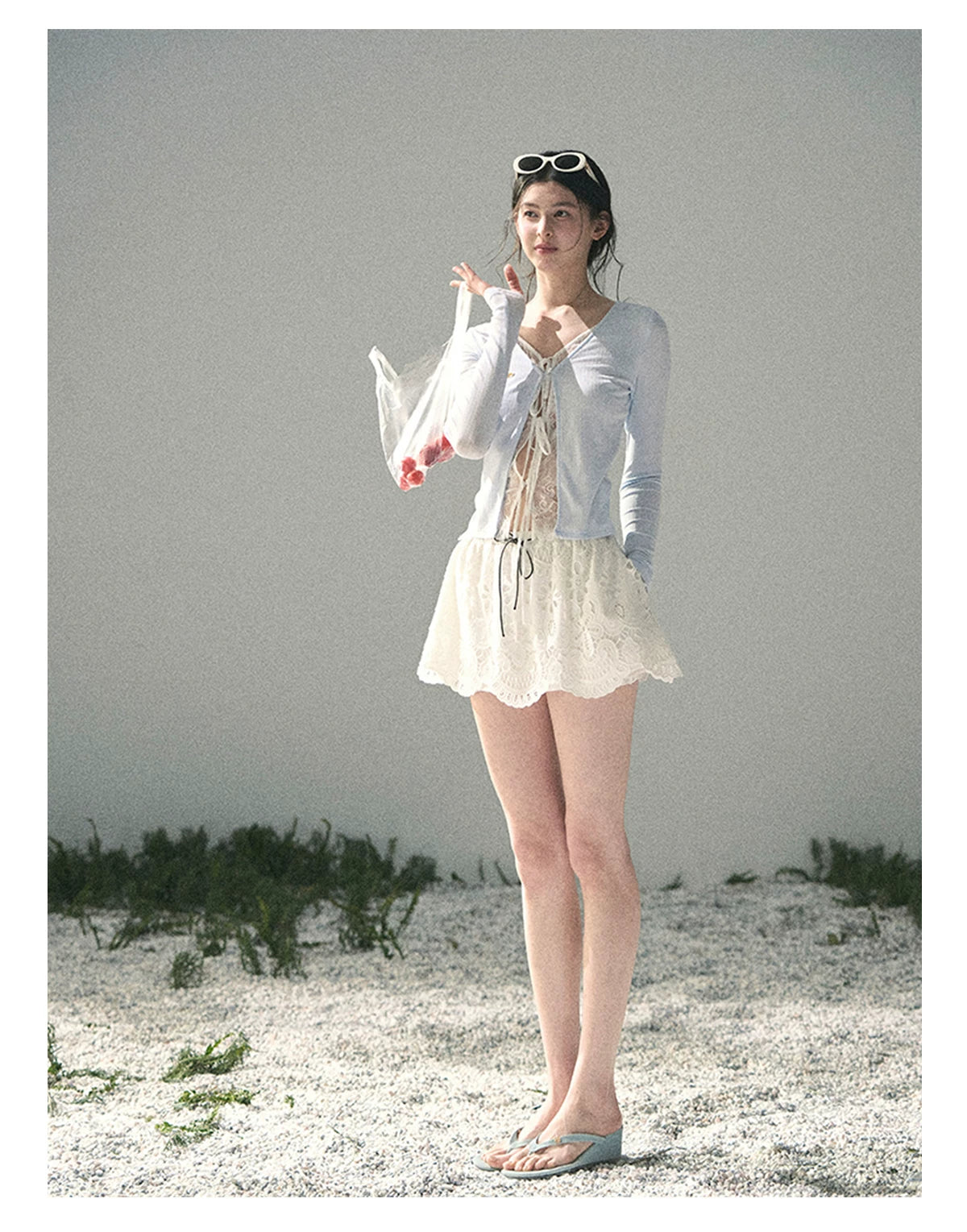 “Dreams Between Seams” Baby Blue Layered Lace Top
