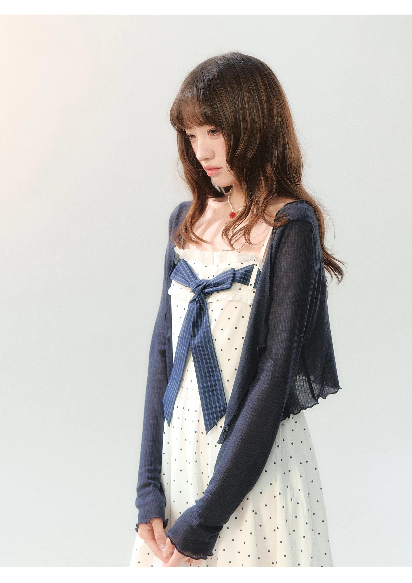 "Iced Dark Chocolate" Navy Cooling Sun Protection Cardigan LL2026206