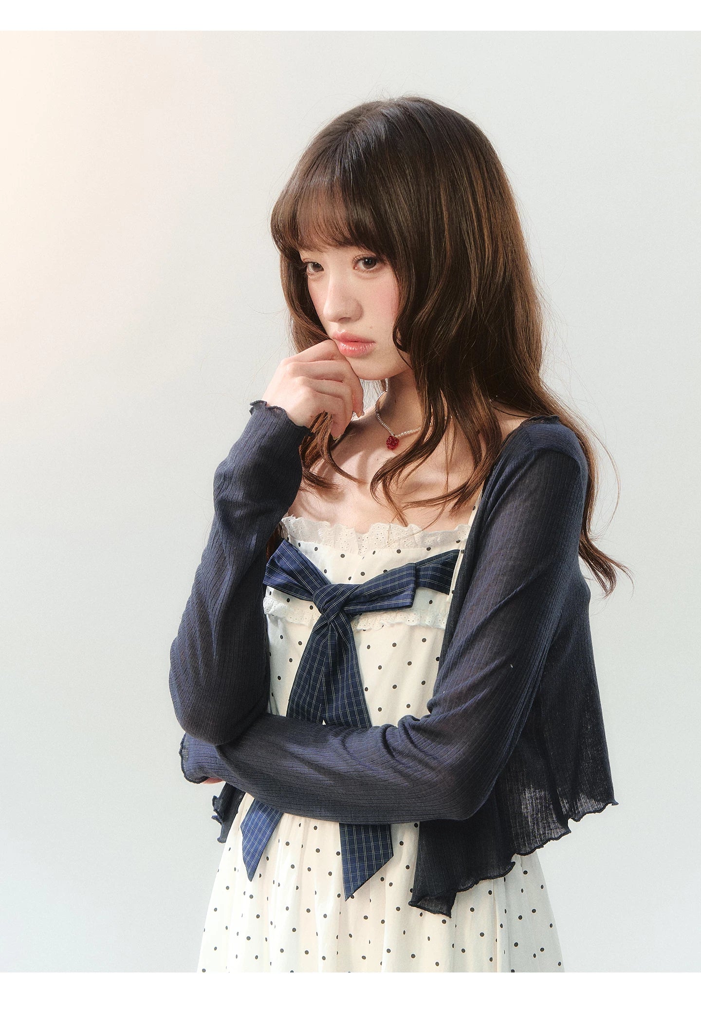 "Iced Dark Chocolate" Navy Cooling Sun Protection Cardigan LL2026206