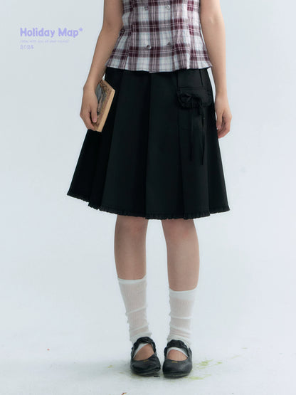 "Midnight Academy" Black Pleated Mini Skirt