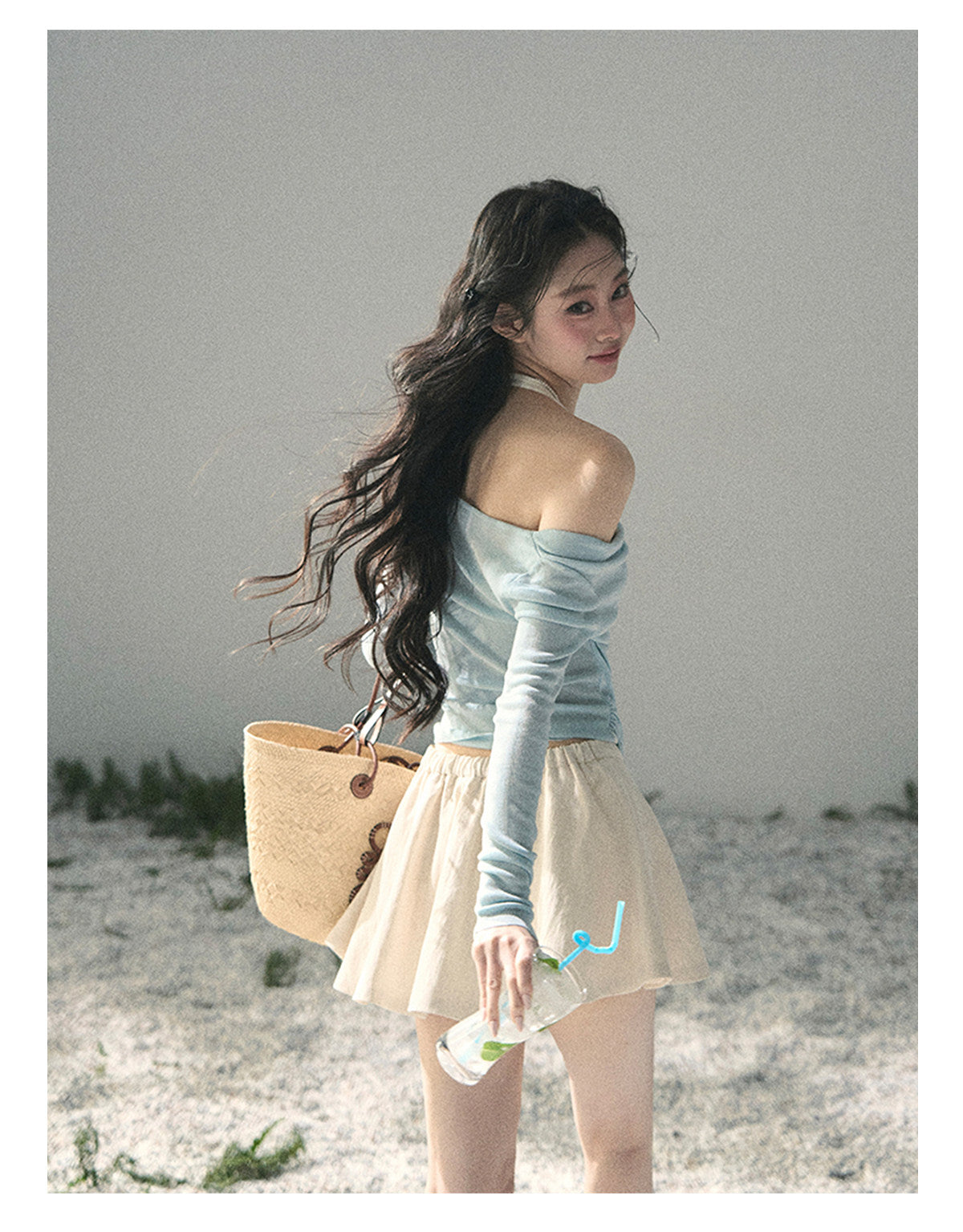 “Sugar Frost Diaries” Crystal Blue Layered Halter Top