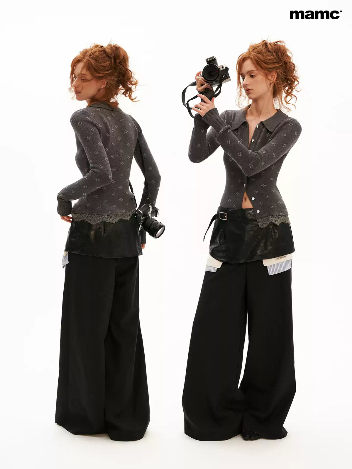 MAMC - Black Sleek Edge Wide-Leg Trousers