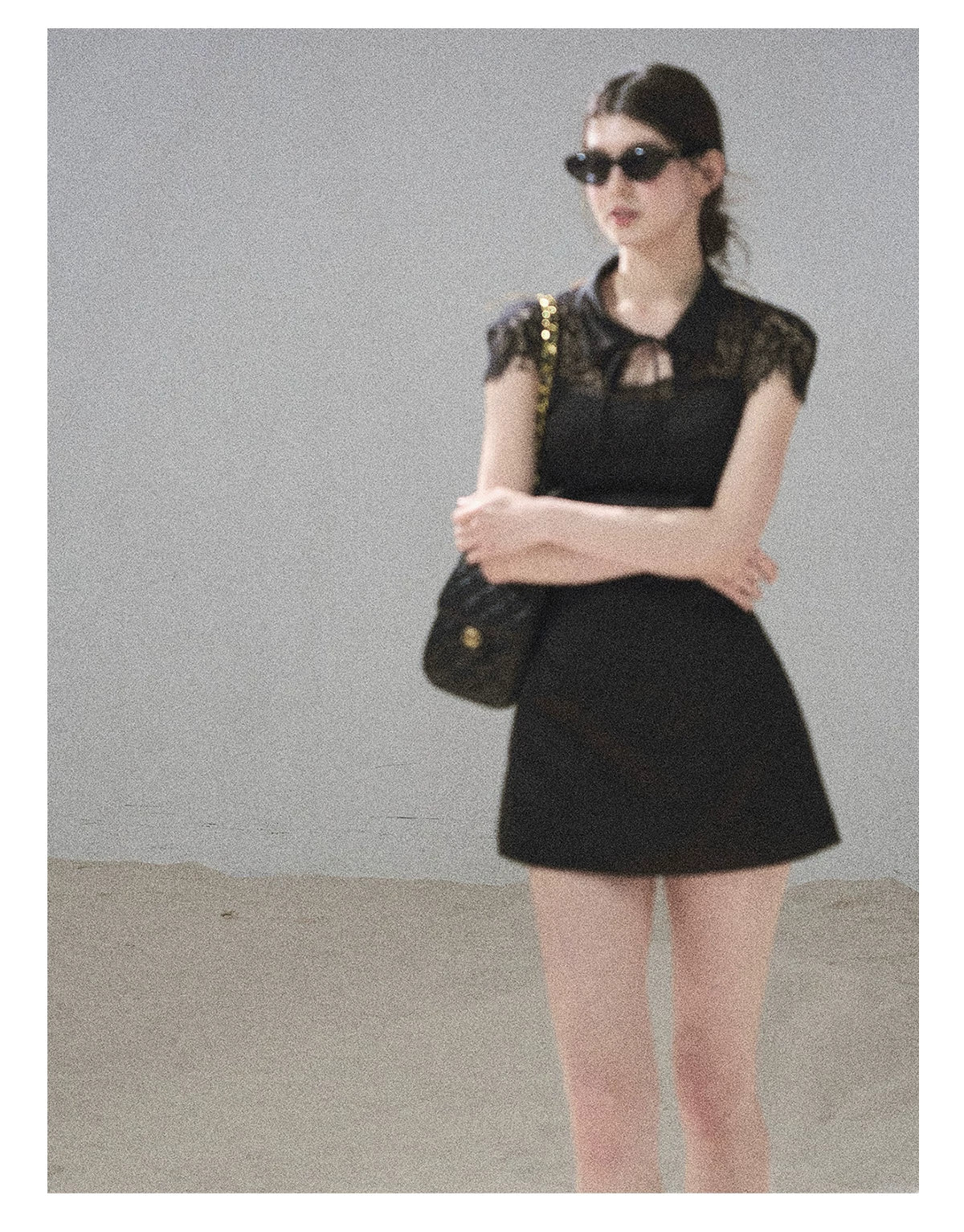 "Moonlit Rose Sonata" Tranquil Black Lace Mini Dress & Cape Set