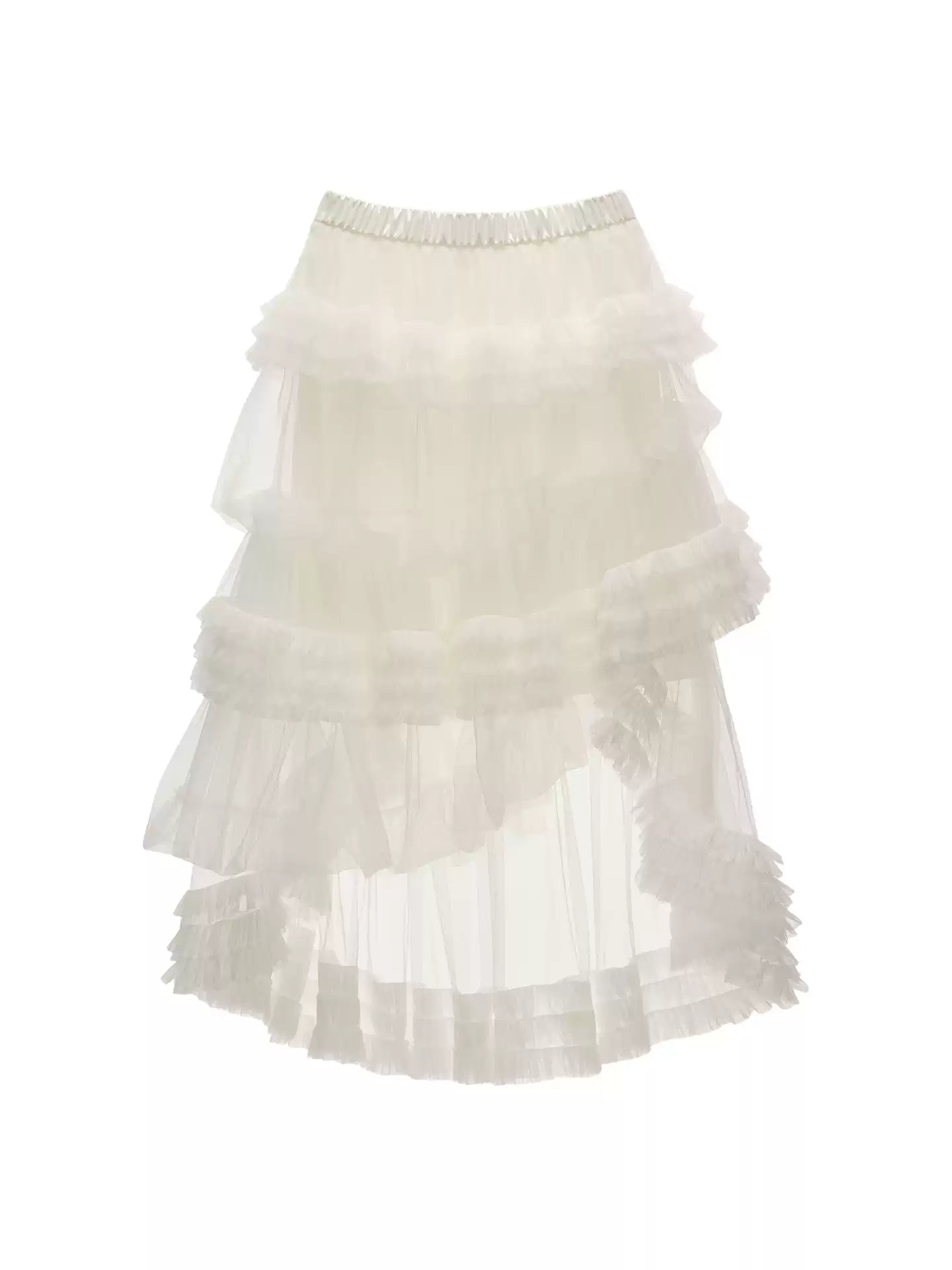 MAMC - White Cloud Tulle Puffy Midi Skirt WE870