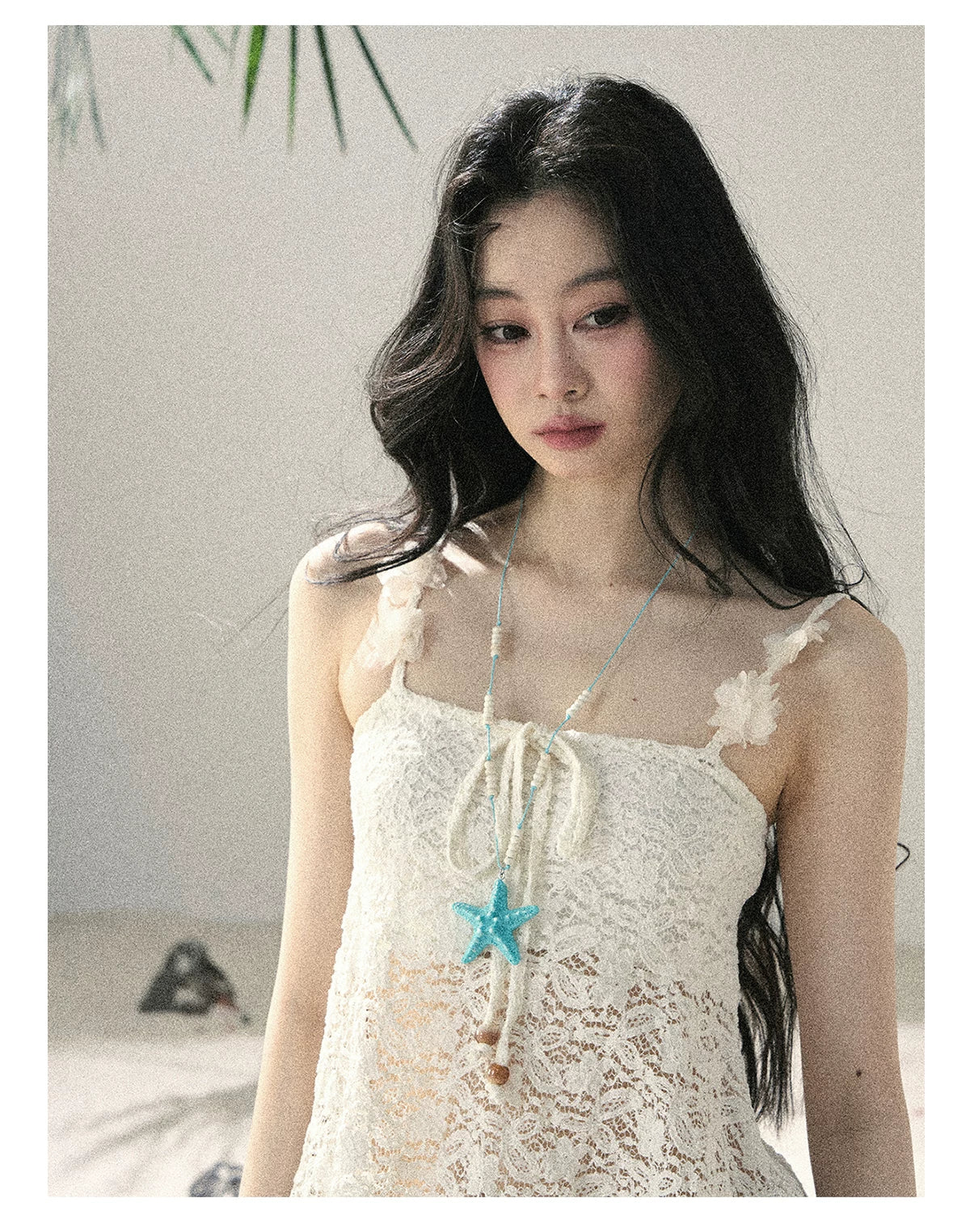 "Morning Mist" Frost White Lace Sheer Cami Top 65123
