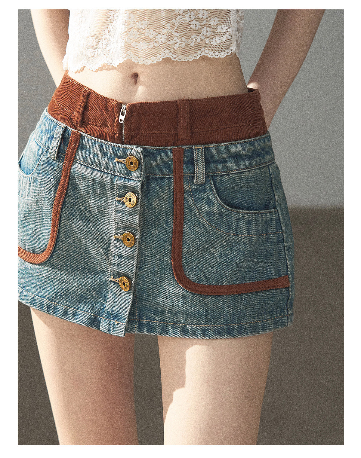 170726 "Closer to the Sun" Vintage Blue Denim Jacket & Skort Set