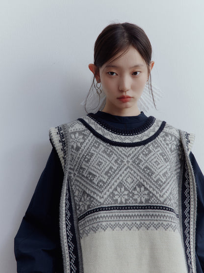 FUSSED Strange Circus Fair Isle Wool Vest FOF-25SS163