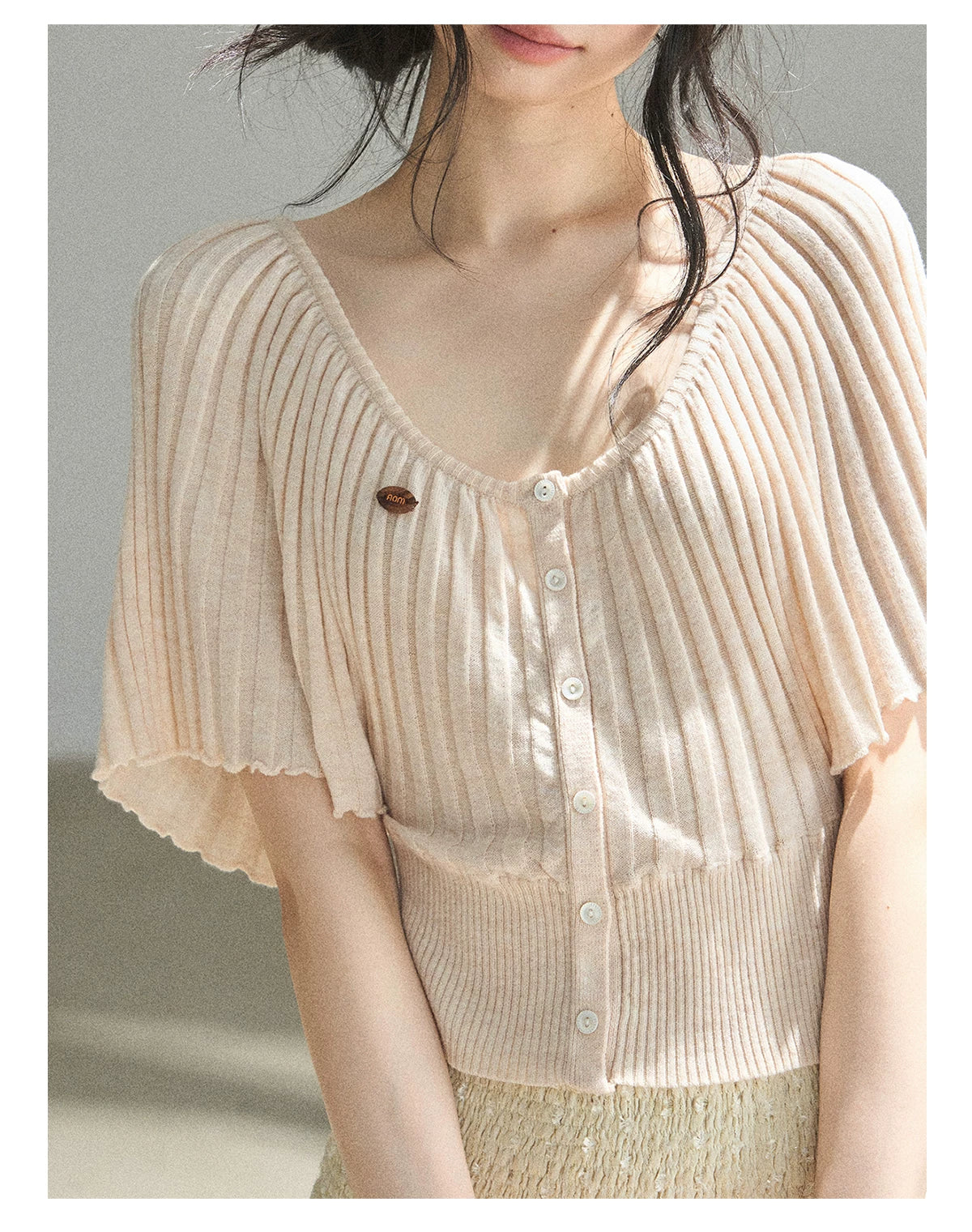 "Orange Sugar Glow" Blush Pink Convertible Off-Shoulder Knit Top
