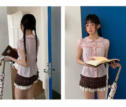 "Layer Cake" Chocolate Brown Lace Ruffle Bloomers