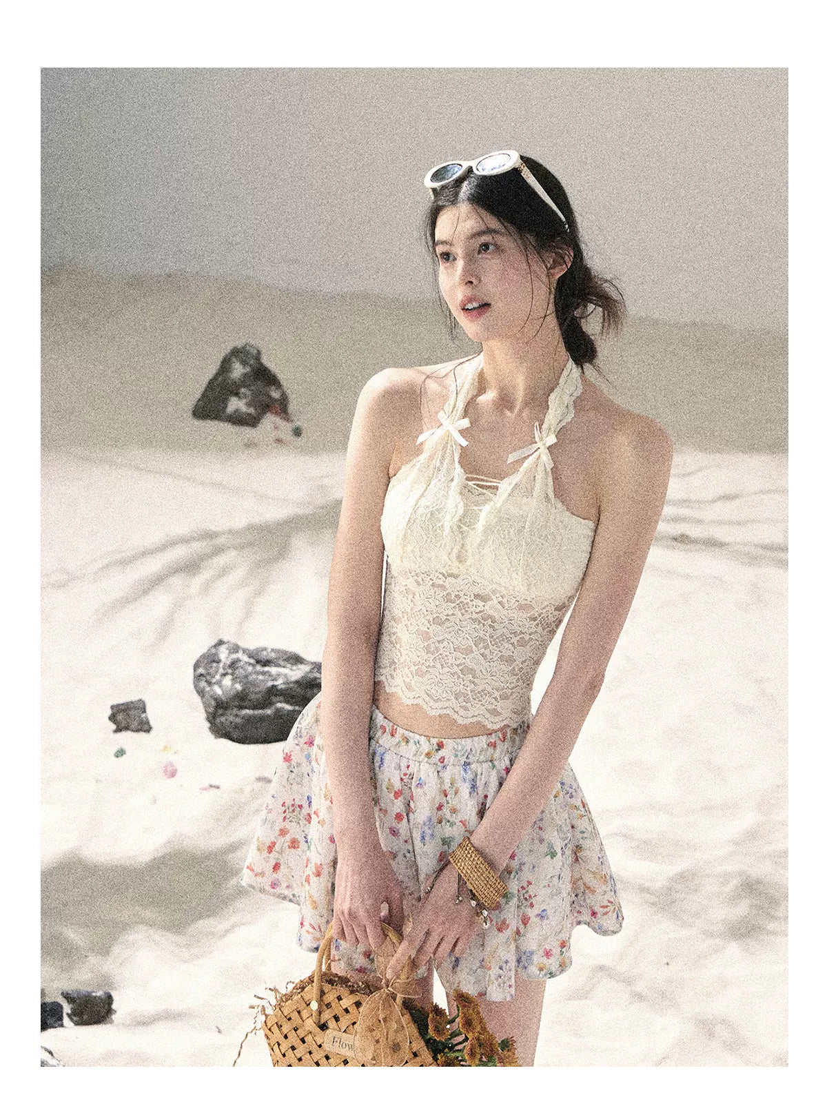 "Moss Whisper" Knit Sun Protection Cardigan & Cami Top