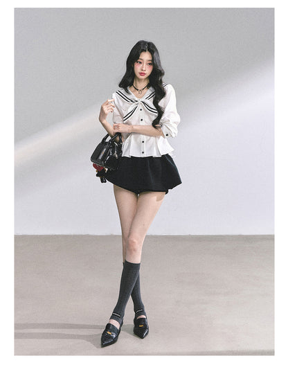 少也眼 "Mary Jane Academy" French Lace Sailor Blouse 7685464