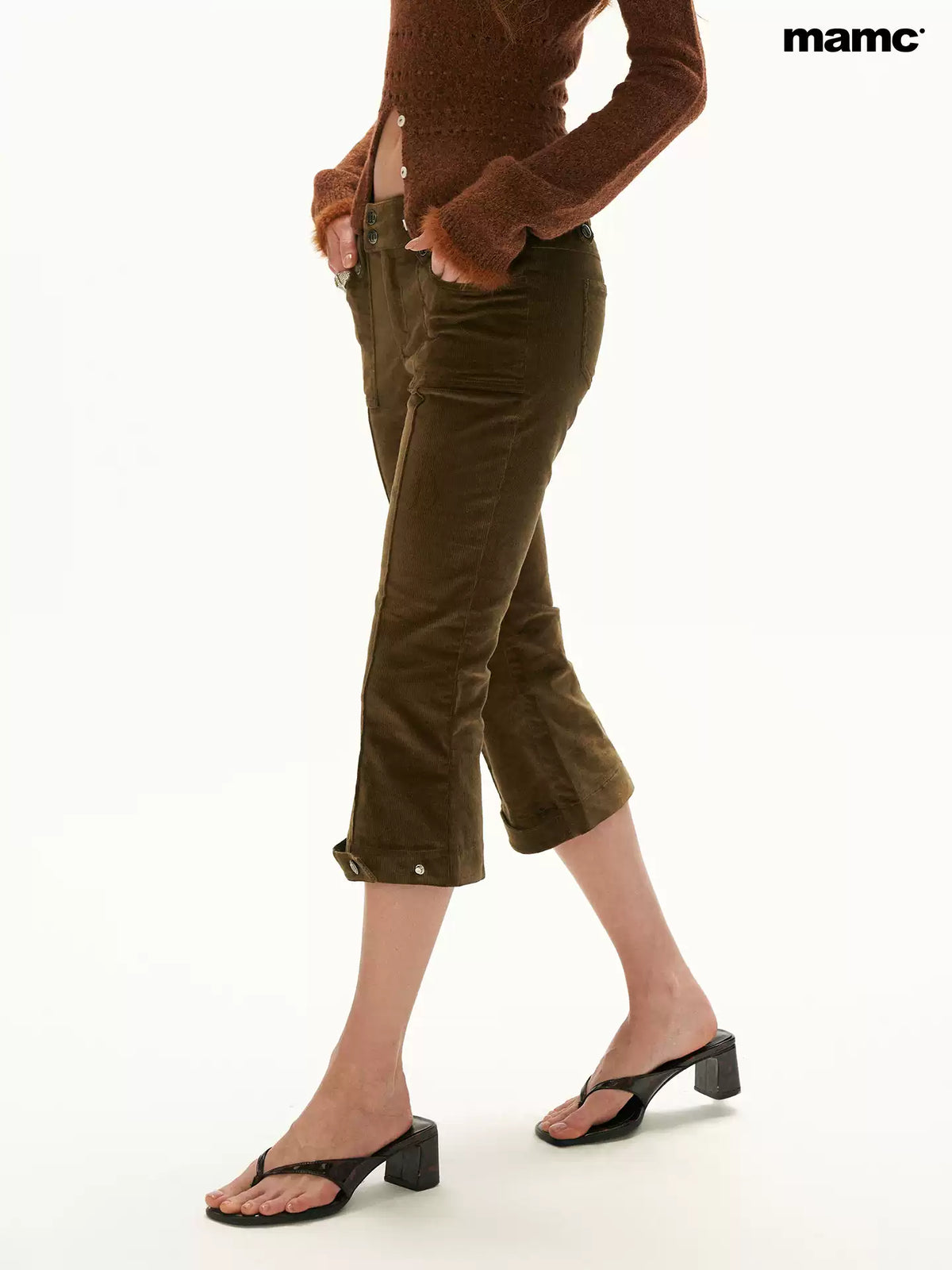 MAMC - High-Waisted Corduroy Cropped Pants
