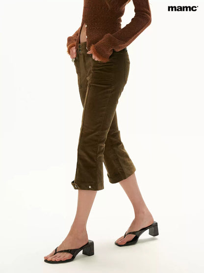 MAMC - High-Waisted Corduroy Cropped Pants