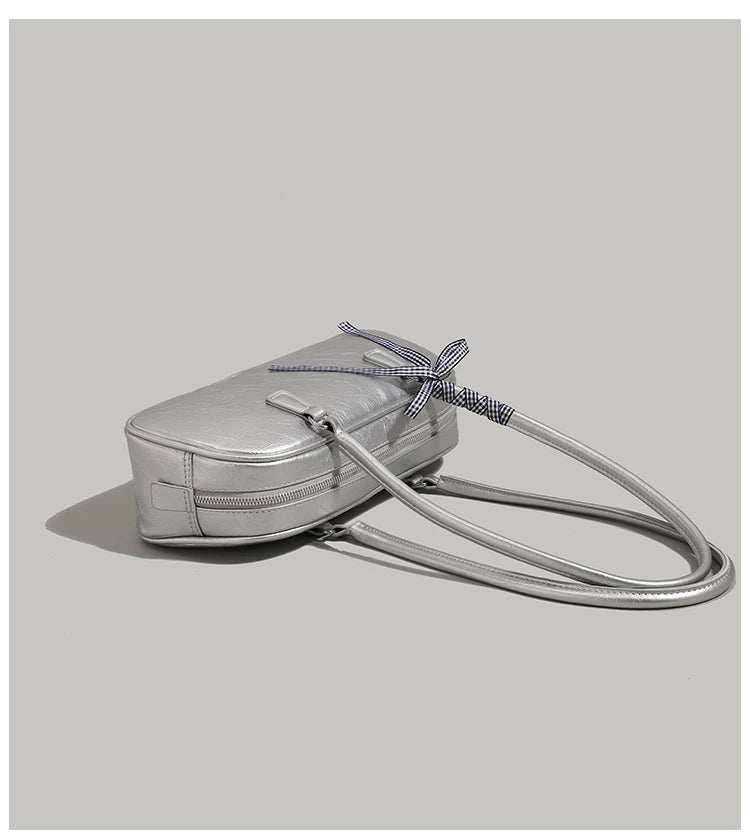 "Silver Siren" Shoulder Bag (Silver / Black / White / Pale Yellow)