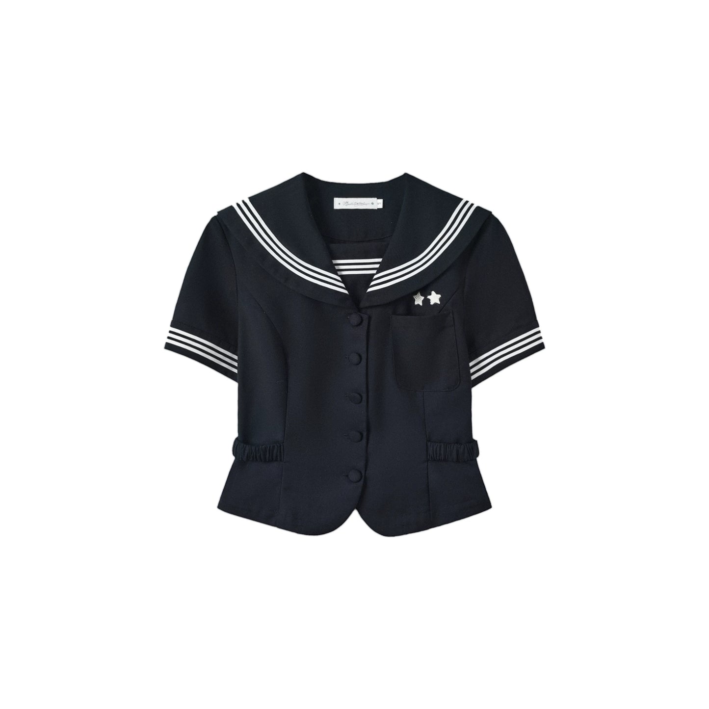 "Evening Star" Navy Sailor Uniform Collection (Sailor Blouse with Scarf / Pleated Midi Skirt)