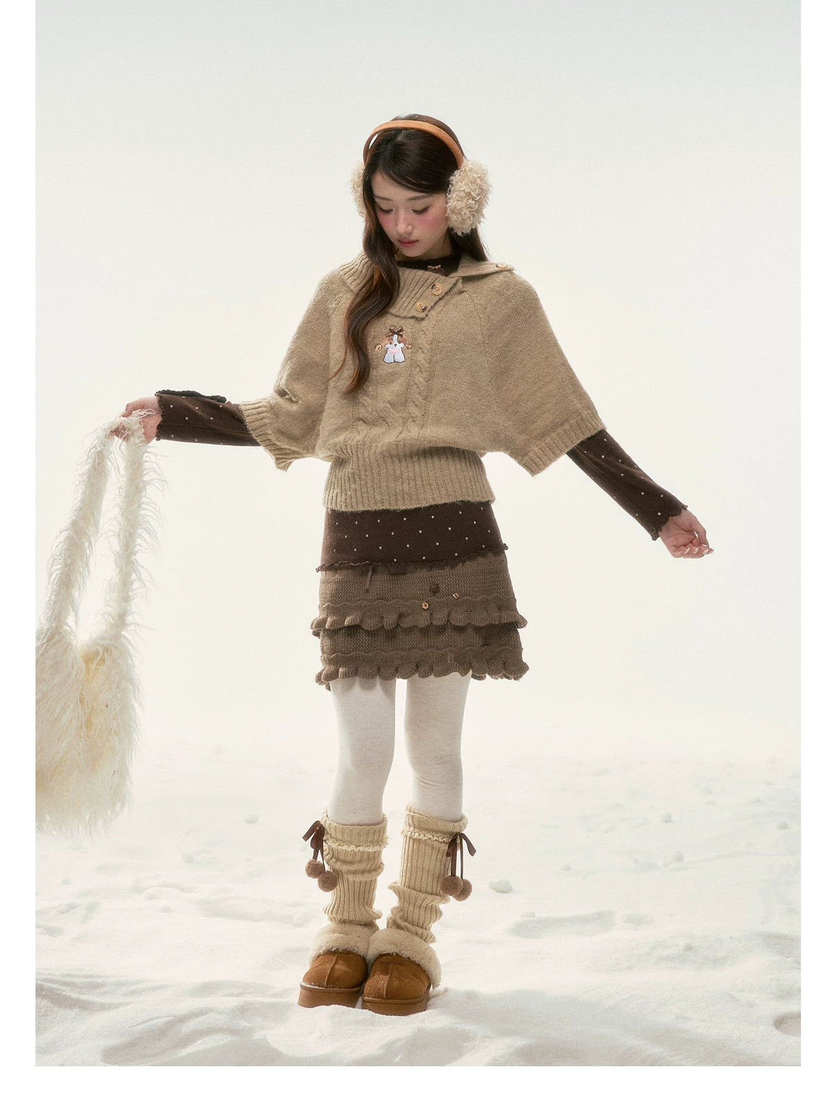 BIBIBENCY - Light Brown Knit Skirt