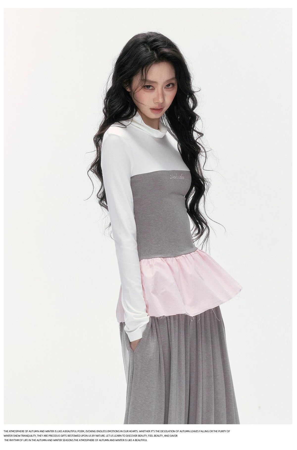24olvides - Korean-Inspired Faux 3-Piece Top and Pants Set