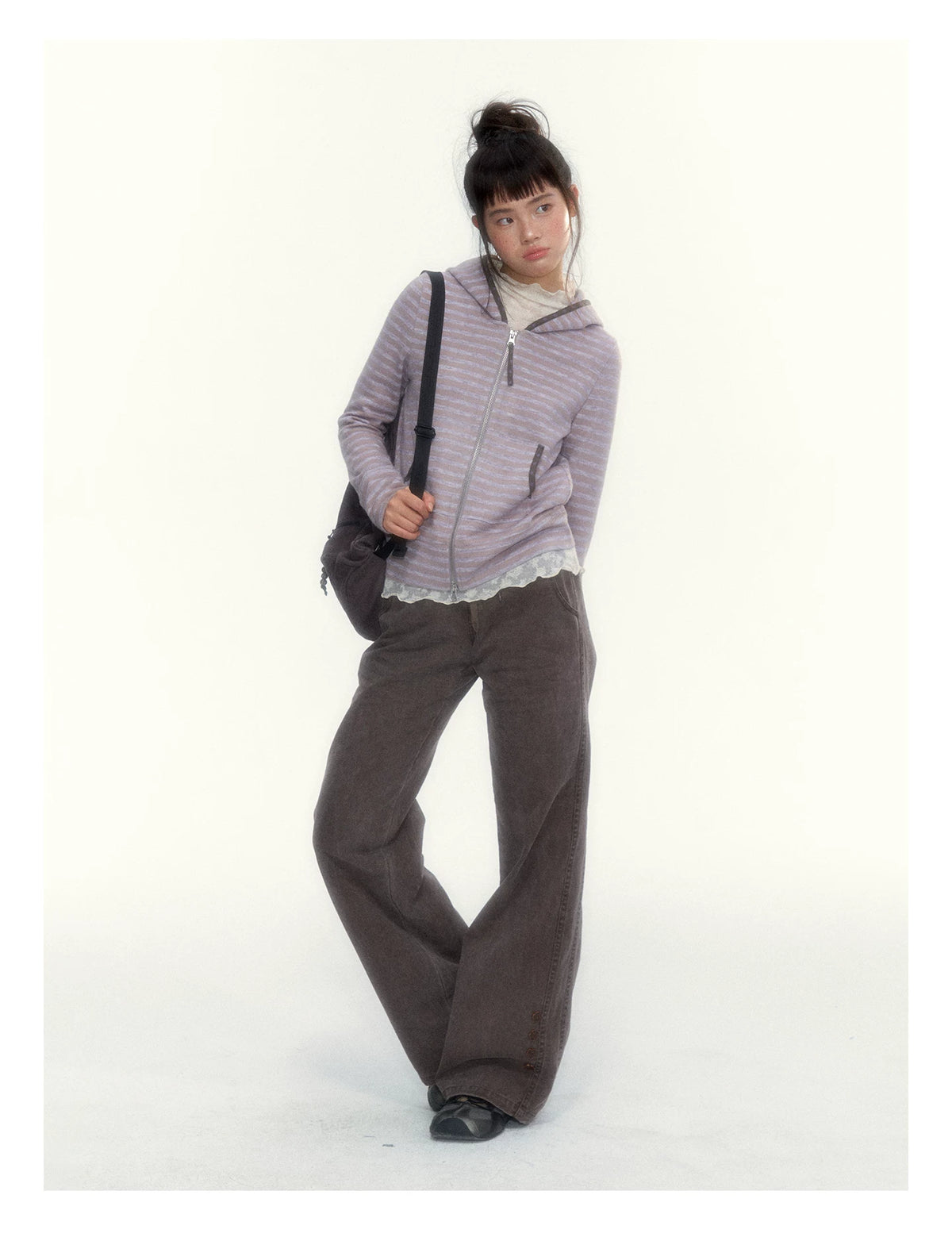 "A Season Called Autumn" Coffee Brown Vintage Washed Wide-Leg Utility Pants