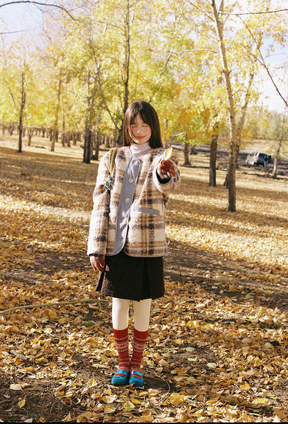 Zzouu - Blue Coffee Imitation Fur Jacket