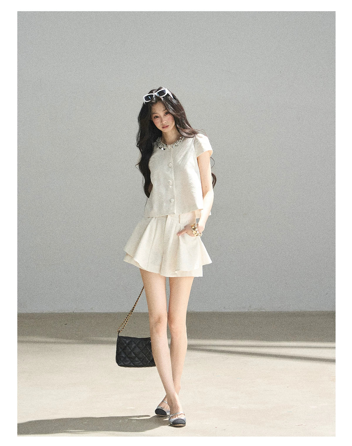 "Summer in the Sunlight" Dutch Cream Tweed Two-Piece Set