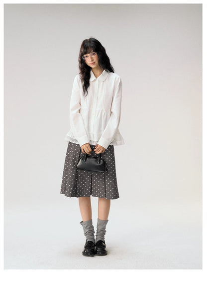 [CAN] "Misty Gardenia" White Lace Ruffle Doll Collar Blouse
