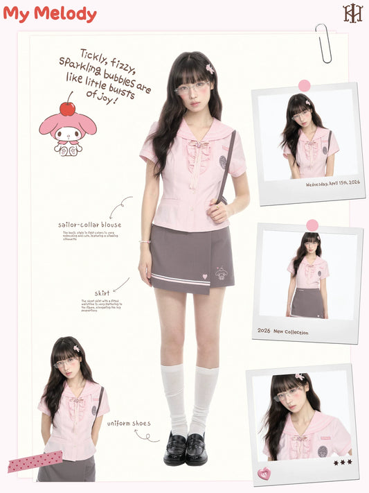 "Macaron Melody" Sailor Collar Set