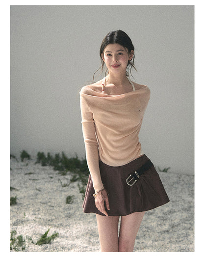 “Sugar Frost Diaries” Soft Mist Pink Layered Halter Top