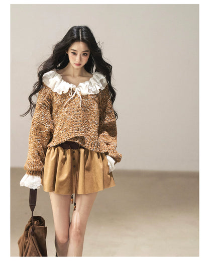 AOMALM - Toasted Pecan Marled Knit Cardigan