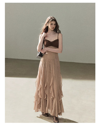 AOMALM - "The Next Fallen Leaf" Cinnamon Pink 2-Piece Set (Shirt / Cami Dress)