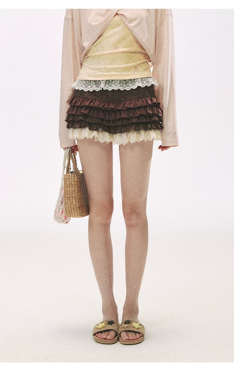 "Layer Cake" Chocolate Brown Lace Ruffle Bloomers