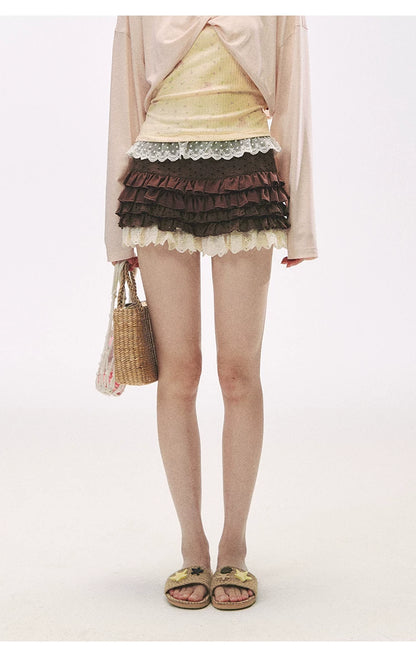 "Layer Cake" Chocolate Brown Lace Ruffle Bloomers