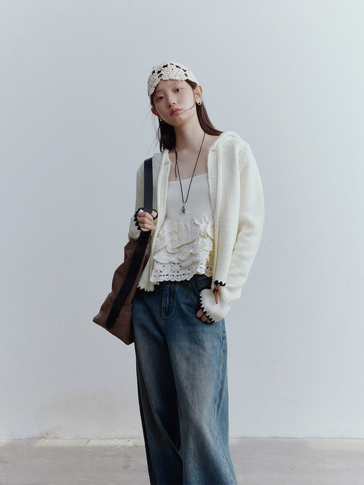 FUSSED Vintage Blue Low-Waist Wide-Leg Washed Denim Pants FOF-25SS173
