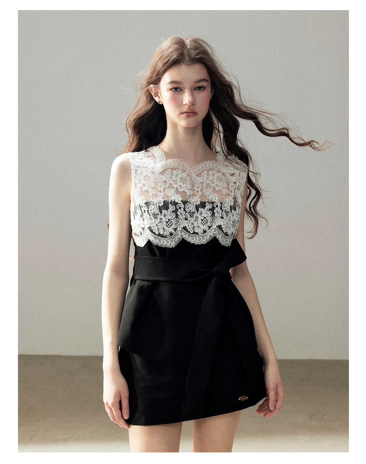 "The Quiet Strength" Black Iris Lace Sleeveless Crop Top