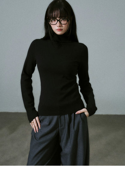 LOST FOREST - Stretch High-Neck Base-Layer Top (Apricot / Black / Dusty Pink / Deep Brown)