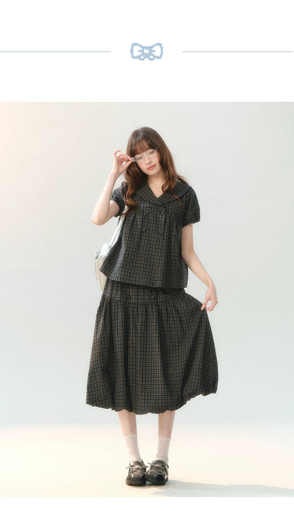 "Sea Breeze Chronicle" Black Sailor Collar Skirt Set LL2026185