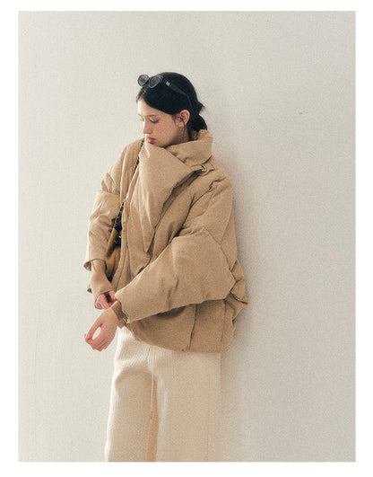 040126 "The Fluffiness of Snow" Down Jacket - Milk Tea Beige