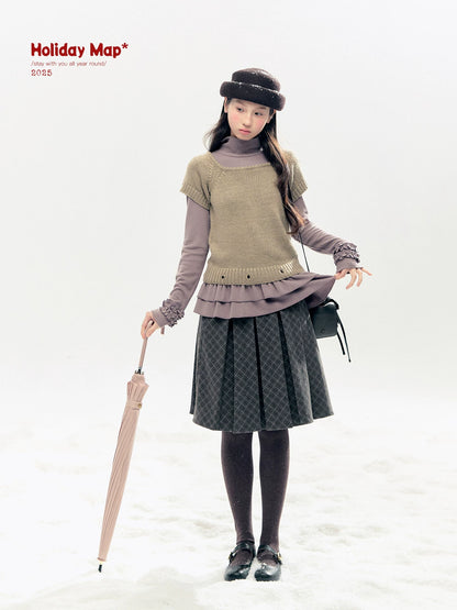 "Vintage Sonata" Khaki 3-Way Convertible Knit Top Set