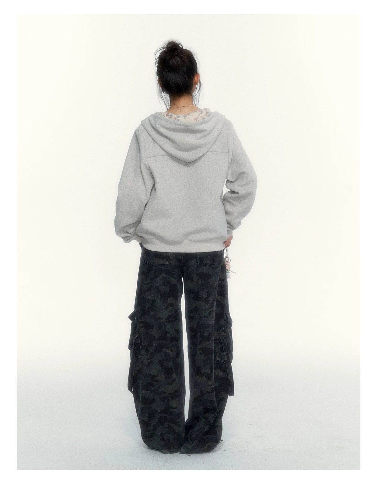 Camouflage Washed Wide-Leg Utility Pants