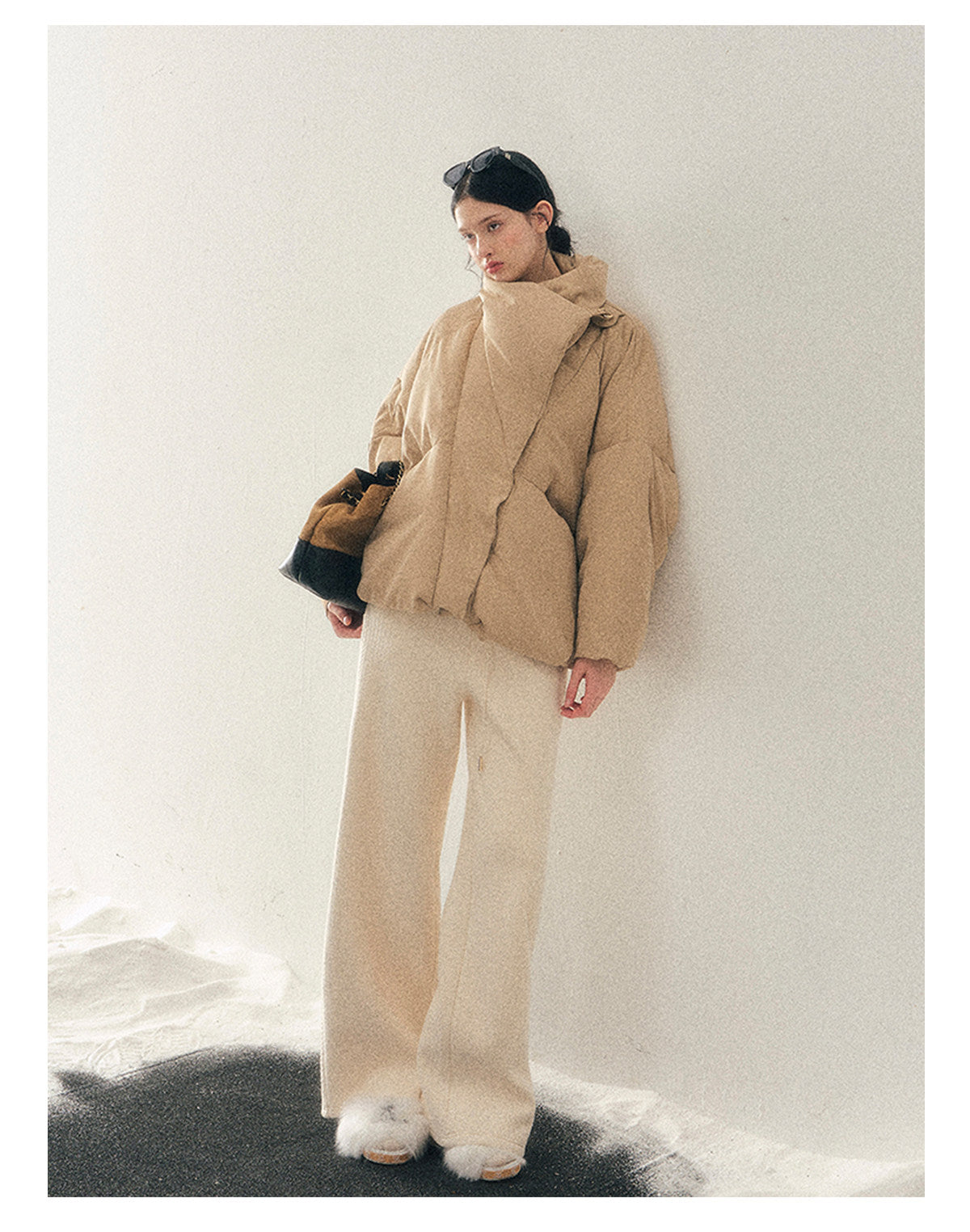040126 "The Fluffiness of Snow" Down Jacket - Milk Tea Beige