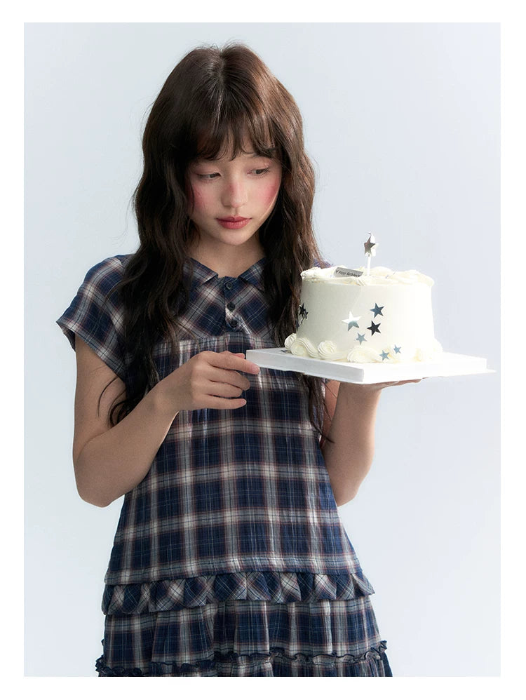 "Weekend Diary" Ruffle Tiered Polo Midi Dress