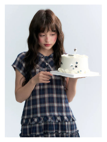 "Weekend Diary" Ruffle Tiered Polo Midi Dress