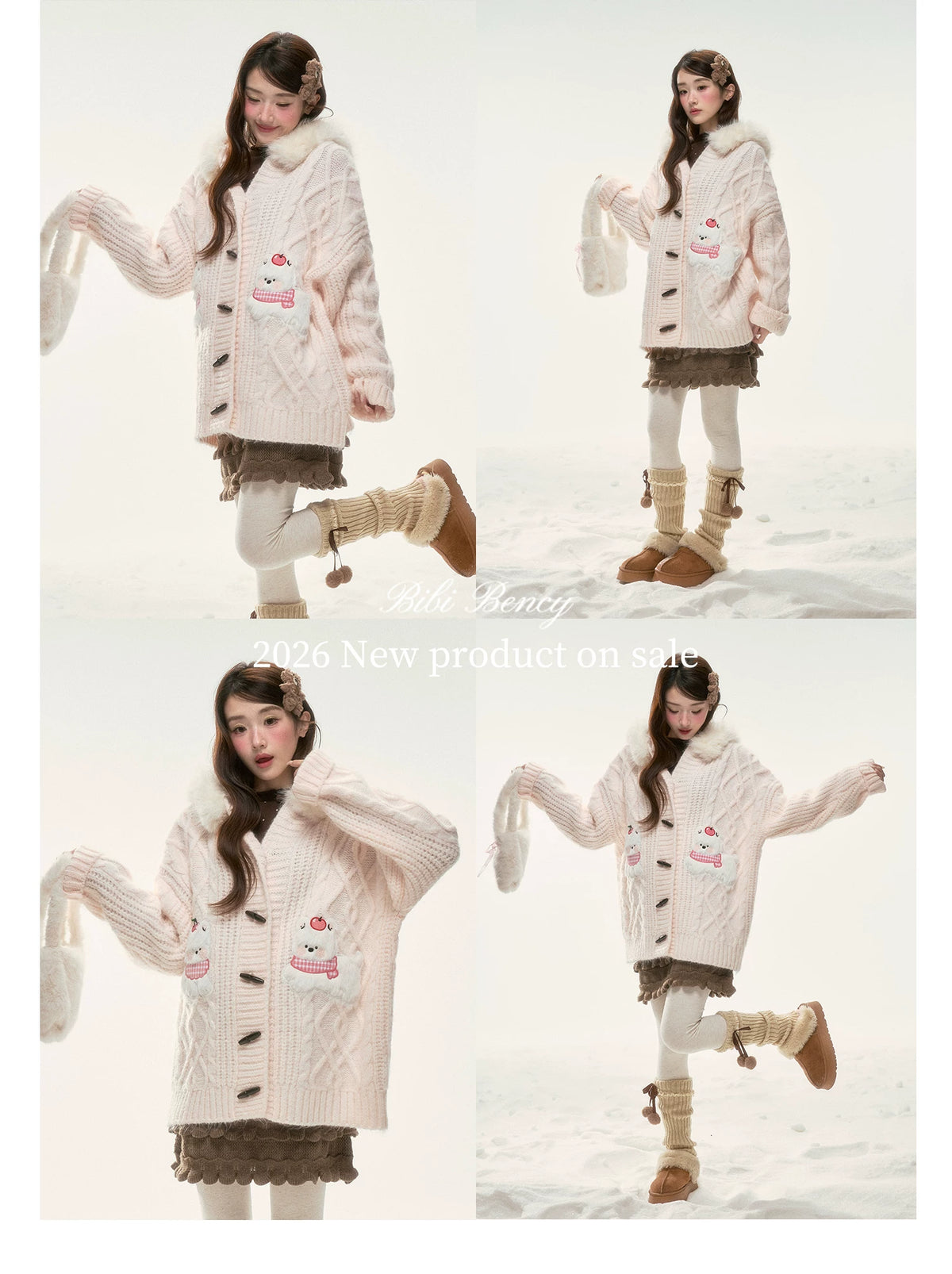 BIBIBENCY - Pink West Highland Terrier Knit Cardigan