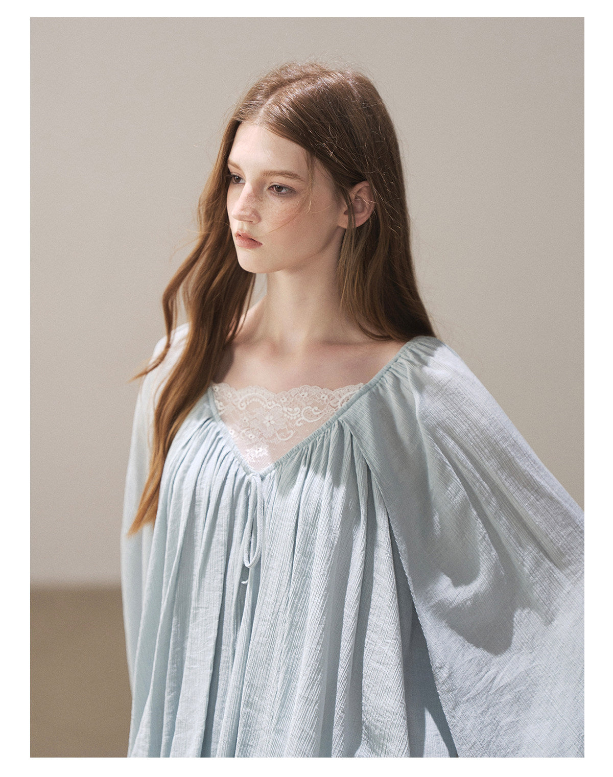 170726 "Falling Into Jacaranda Dreams" Misty Blue Lace Bubble Mini Dress with Shorts