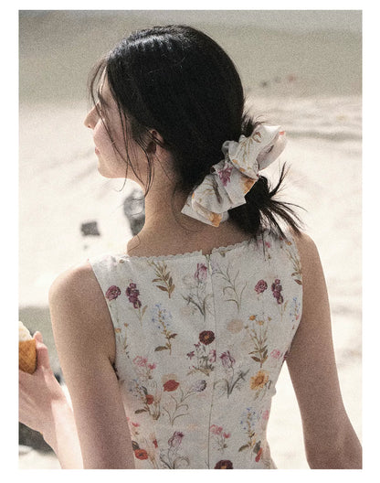 "Chamomile Summer" Dutch Cheese Floral Lace Pinafore Mini Dress 46345